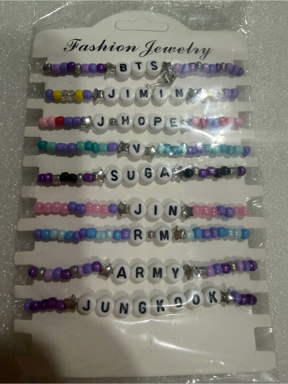 BTS set bracelets 9 pieces /new